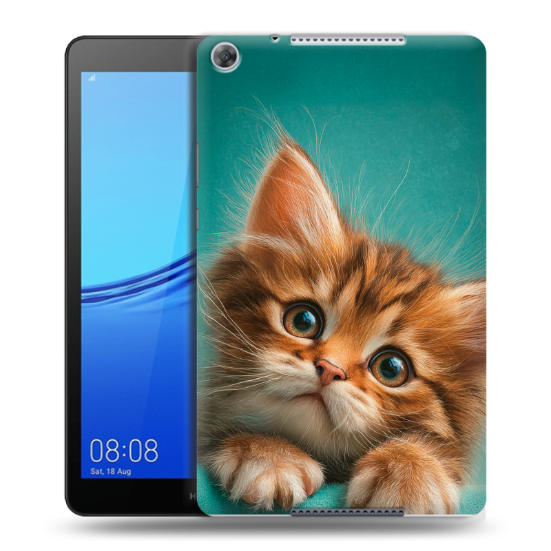 Силиконовый чехол на Huawei MediaPad M5 lite 8 с принтом котенок Силиконовый чехол на Huawei MediaPad M5 lite 8 с принтом котенок