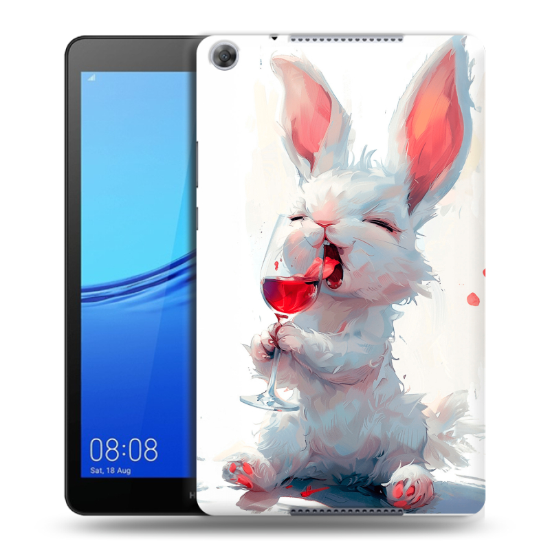Силиконовый чехол на Huawei MediaPad M5 lite 8 с принтом кролик зайчик Силиконовый чехол на Huawei MediaPad M5 lite 8 с принтом кролик зайчик