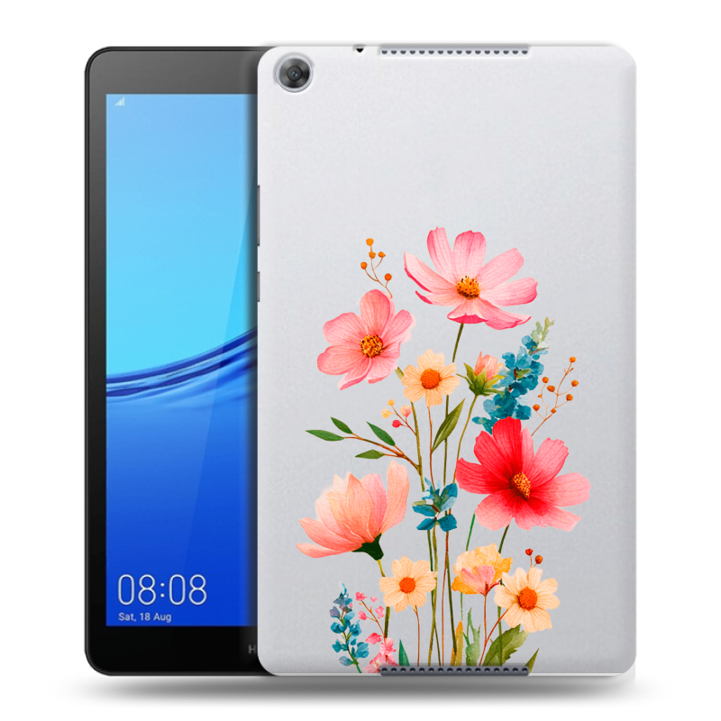 Силиконовый чехол на Huawei MediaPad M5 lite 8 с принтом Цветы Силиконовый чехол на Huawei MediaPad M5 lite 8 с принтом Цветы