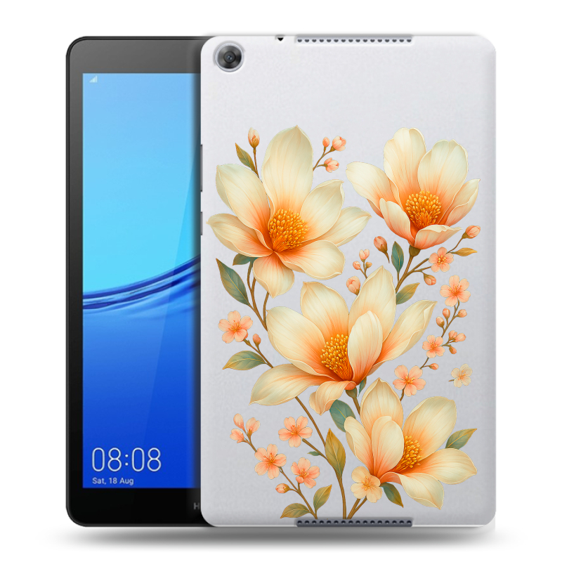 Силиконовый чехол на Huawei MediaPad M5 lite 8 с принтом Цветы Силиконовый чехол на Huawei MediaPad M5 lite 8 с принтом Цветы