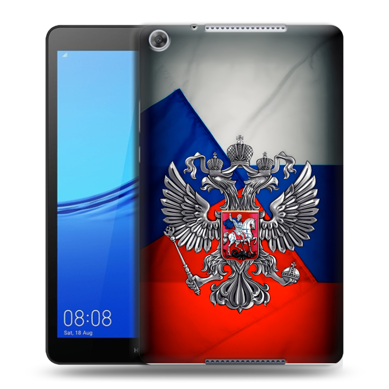 Силиконовый чехол на планшета Huawei MediaPad M5 lite 8 с принтом Флаг России Силиконовый чехол на планшета Huawei MediaPad M5 lite 8 с принтом Флаг России