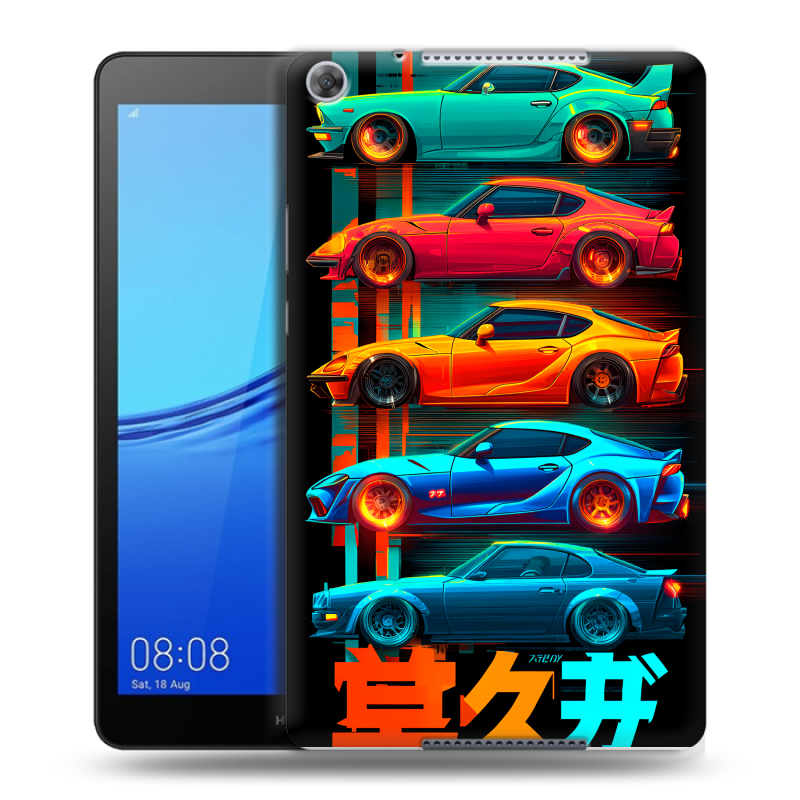 Силиконовый чехол на Huawei MediaPad M5 lite 8 с принтом машины тачки Силиконовый чехол на Huawei MediaPad M5 lite 8 с принтом машины тачки