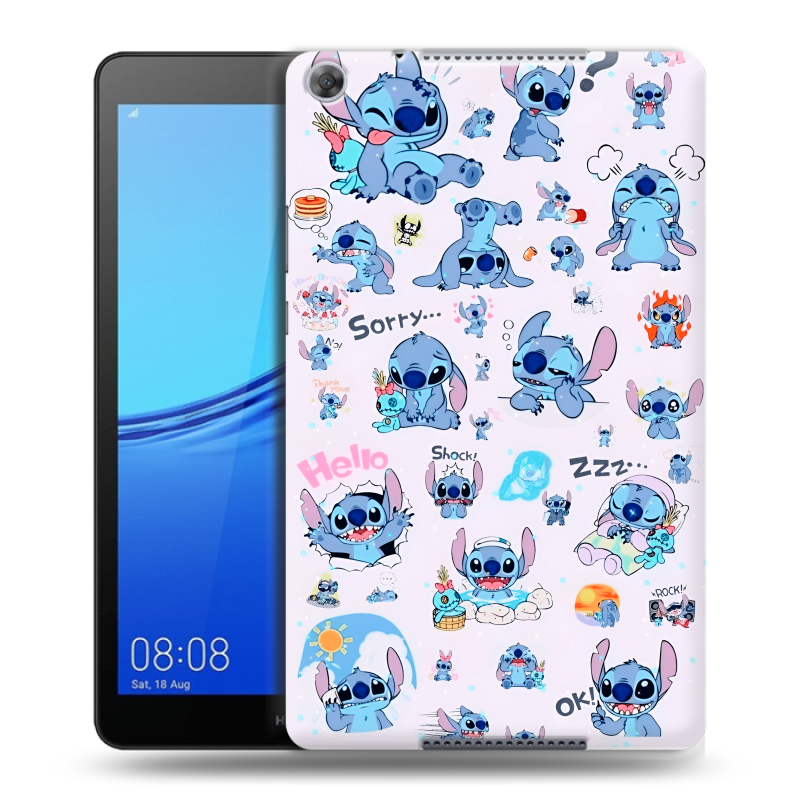 Силиконовый чехол на Huawei MediaPad M5 lite 8 с принтом Лило и Стич Силиконовый чехол на Huawei MediaPad M5 lite 8 с принтом Лило и Стич