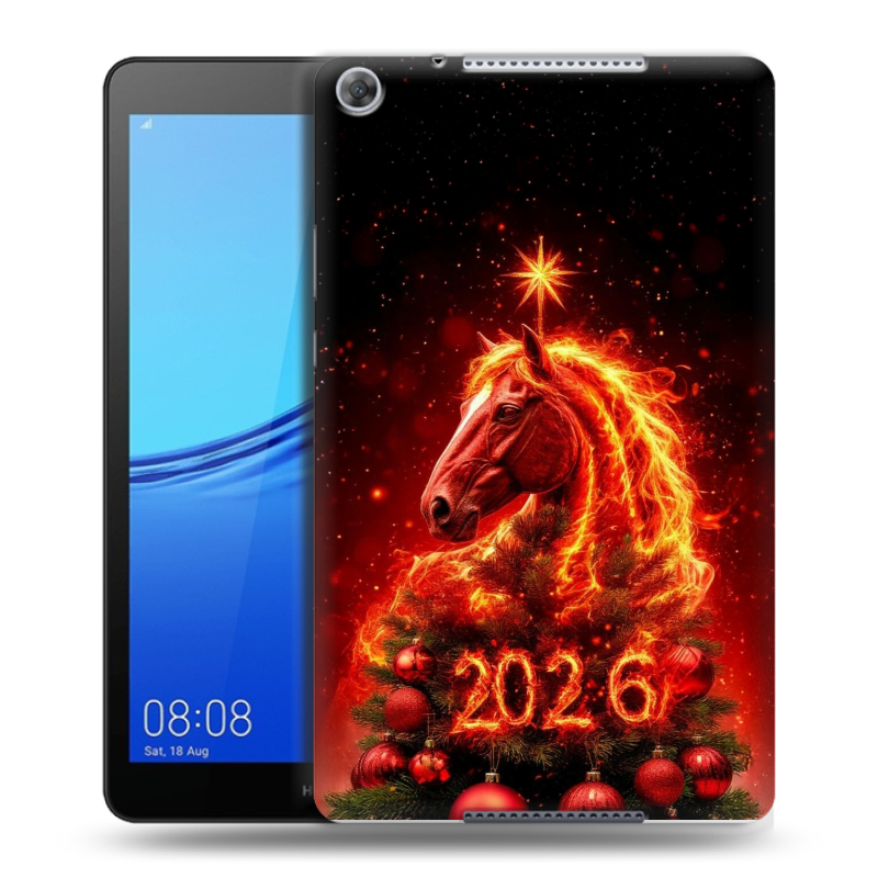 Силиконовый чехол на Huawei MediaPad M5 lite 8 с принтом Новый год Силиконовый чехол на Huawei MediaPad M5 lite 8 с принтом Новый год