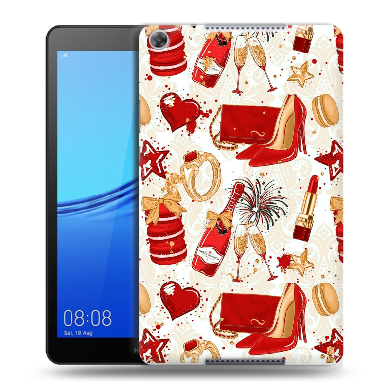 Силиконовый чехол на Huawei MediaPad M5 lite 8 с принтом Новый год Силиконовый чехол на Huawei MediaPad M5 lite 8 с принтом Новый год