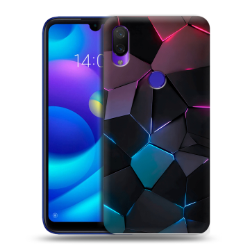 Силиконовый противоударный чехол на Xiaomi Mi Play с принтом Геометрия неона Силиконовый противоударный чехол на Xiaomi Mi Play с принтом Геометрия неона