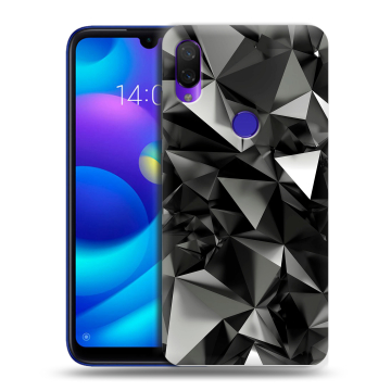 Силиконовый противоударный чехол на Xiaomi Mi Play с принтом Черные кристаллы Силиконовый противоударный чехол на Xiaomi Mi Play с принтом Черные кристаллы