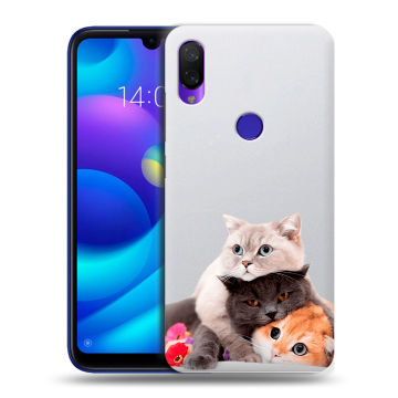 Силиконовый противоударный чехол на Xiaomi Mi Play с принтом Кошки Силиконовый противоударный чехол на Xiaomi Mi Play с принтом Кошки
