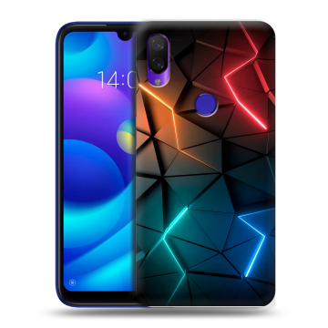 Силиконовый противоударный чехол на Xiaomi Mi Play с принтом Абстракция неон Силиконовый противоударный чехол на Xiaomi Mi Play с принтом Абстракция неон