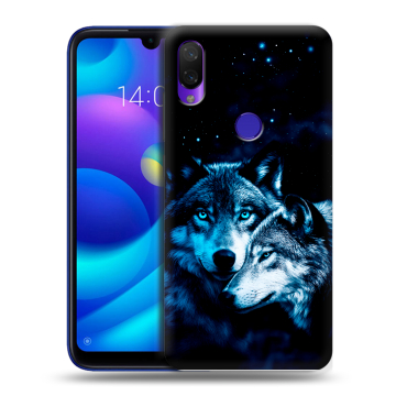 Силиконовый противоударный чехол на Xiaomi Mi Play с принтом Волки Силиконовый противоударный чехол на Xiaomi Mi Play с принтом Волки