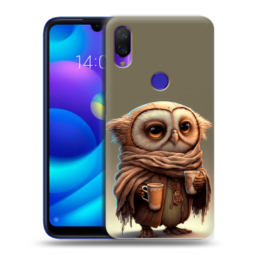 Силиконовый противоударный чехол на Xiaomi Mi Play с принтом Сова Силиконовый противоударный чехол на Xiaomi Mi Play с принтом Сова