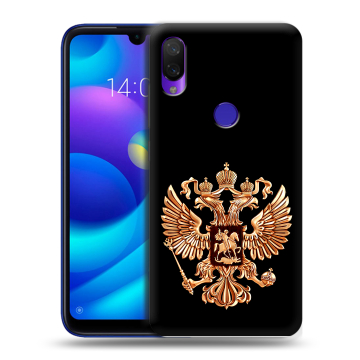 Силиконовый противоударный чехол на Xiaomi Mi Play с принтом Герб России золотой Силиконовый противоударный чехол на Xiaomi Mi Play с принтом Герб России золотой
