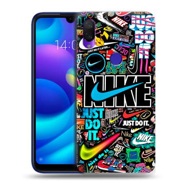 Силиконовый противоударный чехол на Xiaomi Mi Play с принтом найк nike черный Силиконовый противоударный чехол на Xiaomi Mi Play с принтом найк nike черный