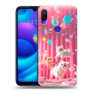 Силиконовый противоударный чехол на Xiaomi Mi Play с принтом милые котики Силиконовый противоударный чехол на Xiaomi Mi Play с принтом милые котики