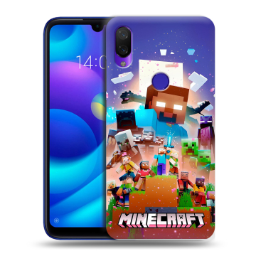 Силиконовый противоударный чехол на Xiaomi Mi Play с принтом Майнкрафт Minecraft Силиконовый противоударный чехол на Xiaomi Mi Play с принтом Майнкрафт Minecraft