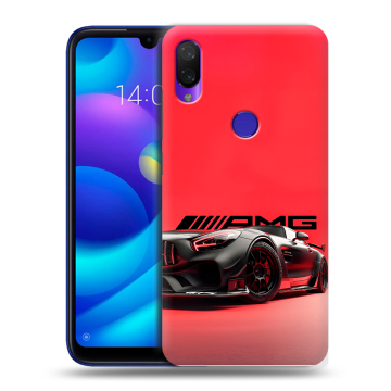 Силиконовый противоударный чехол на Xiaomi Mi Play с принтом Мерседес Mercedes AMG
