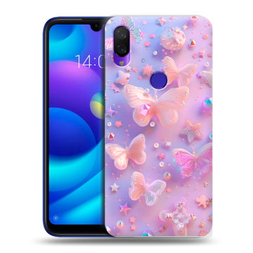 Силиконовый противоударный чехол на Xiaomi Mi Play с принтом Бабочки