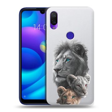 Силиконовый противоударный чехол на Xiaomi Mi Play с принтом Львы