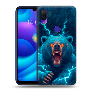 Силиконовый противоударный чехол на Xiaomi Mi Play с принтом Медведь