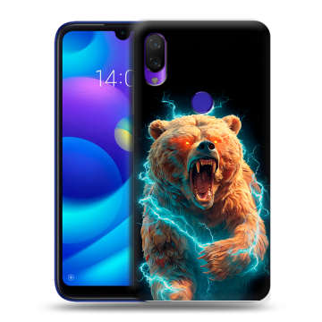 Силиконовый противоударный чехол на Xiaomi Mi Play с принтом Медведь