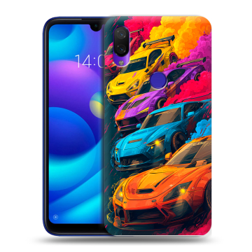 Силиконовый противоударный чехол на Xiaomi Mi Play с принтом Тачки