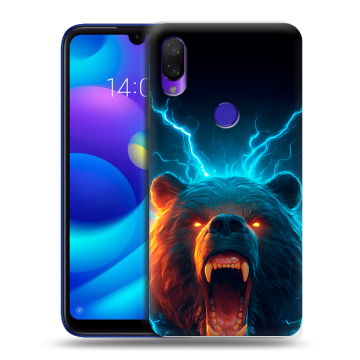 Силиконовый противоударный чехол на Xiaomi Mi Play с принтом Медведь Силиконовый противоударный чехол на Xiaomi Mi Play с принтом Медведь