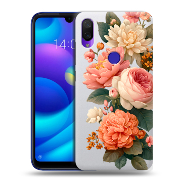 Силиконовый противоударный чехол на Xiaomi Mi Play с принтом цветы Силиконовый противоударный чехол на Xiaomi Mi Play с принтом цветы