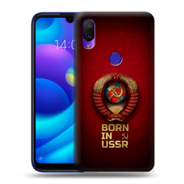 Силиконовый противоударный чехол на Xiaomi Mi Play с принтом Флаг Герб СССР Силиконовый противоударный чехол на Xiaomi Mi Play с принтом Флаг Герб СССР
