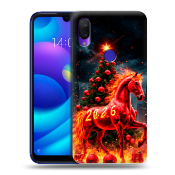 Силиконовый противоударный чехол на Xiaomi Mi Play с принтом Новый год Силиконовый противоударный чехол на Xiaomi Mi Play с принтом Новый год