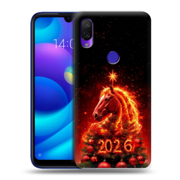 Силиконовый противоударный чехол на Xiaomi Mi Play с принтом Новый год Силиконовый противоударный чехол на Xiaomi Mi Play с принтом Новый год