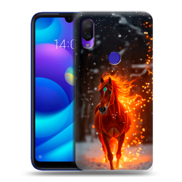 Силиконовый противоударный чехол на Xiaomi Mi Play с принтом Новый год Силиконовый противоударный чехол на Xiaomi Mi Play с принтом Новый год