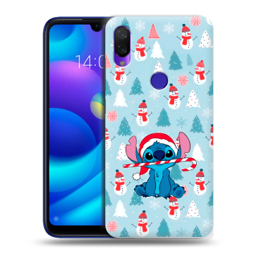 Силиконовый противоударный чехол на Xiaomi Mi Play с принтом Стич Новый год Силиконовый противоударный чехол на Xiaomi Mi Play с принтом Стич Новый год