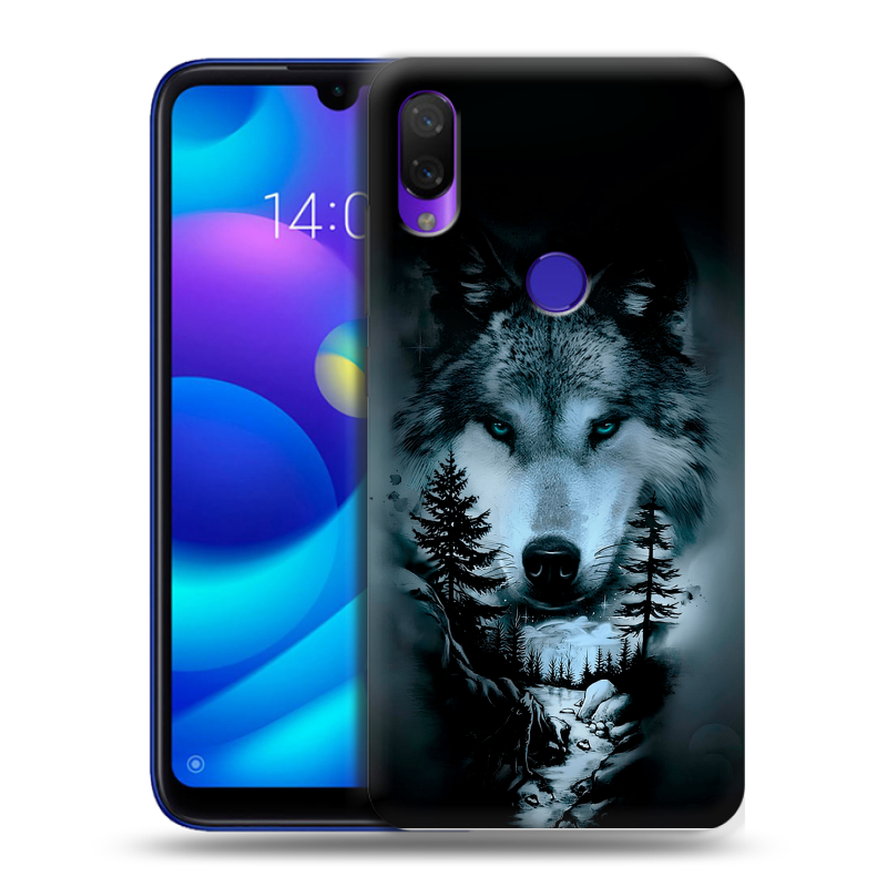 Силиконовый противоударный чехол на Xiaomi Mi Play с принтом Лесной волк Силиконовый противоударный чехол на Xiaomi Mi Play с принтом Лесной волк