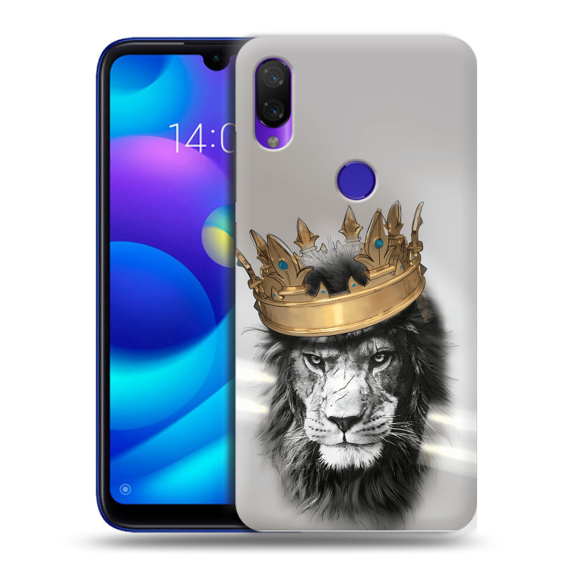 Силиконовый противоударный чехол на Xiaomi Mi Play с принтом Лев с короной Силиконовый противоударный чехол на Xiaomi Mi Play с принтом Лев с короной