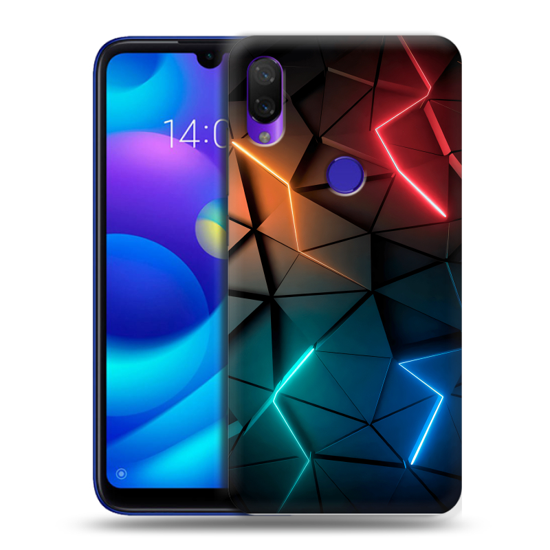 Пластиковый чехол на Xiaomi Mi Play с принтом Абстракция неон Пластиковый чехол на Xiaomi Mi Play с принтом Абстракция неон
