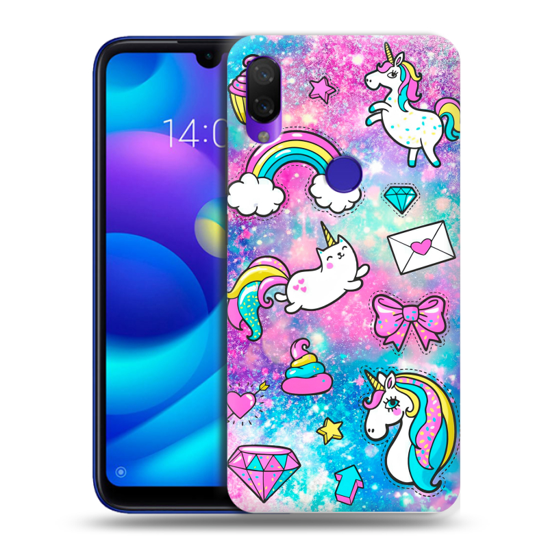 Пластиковый чехол на Xiaomi Mi Play с принтом Единороги Пластиковый чехол на Xiaomi Mi Play с принтом Единороги