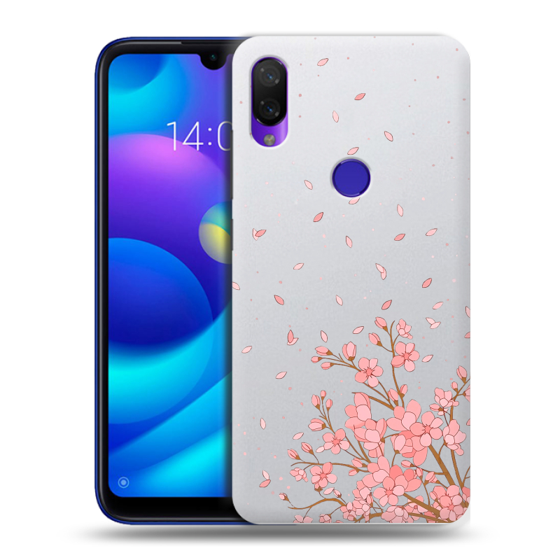 Силиконовый противоударный чехол на Xiaomi Mi Play с принтом Ветка сакуры Силиконовый противоударный чехол на Xiaomi Mi Play с принтом Ветка сакуры