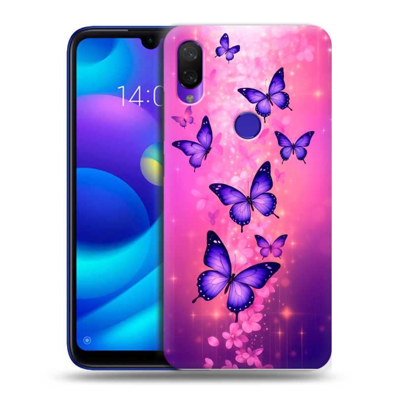 Силиконовый противоударный чехол на Xiaomi Mi Play с принтом Бабочки Силиконовый противоударный чехол на Xiaomi Mi Play с принтом Бабочки