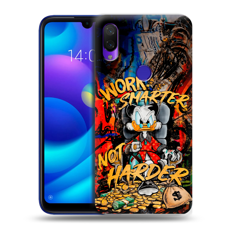 Силиконовый противоударный чехол на Xiaomi Mi Play с принтом Дональд Дак Деньги Силиконовый противоударный чехол на Xiaomi Mi Play с принтом Дональд Дак Деньги