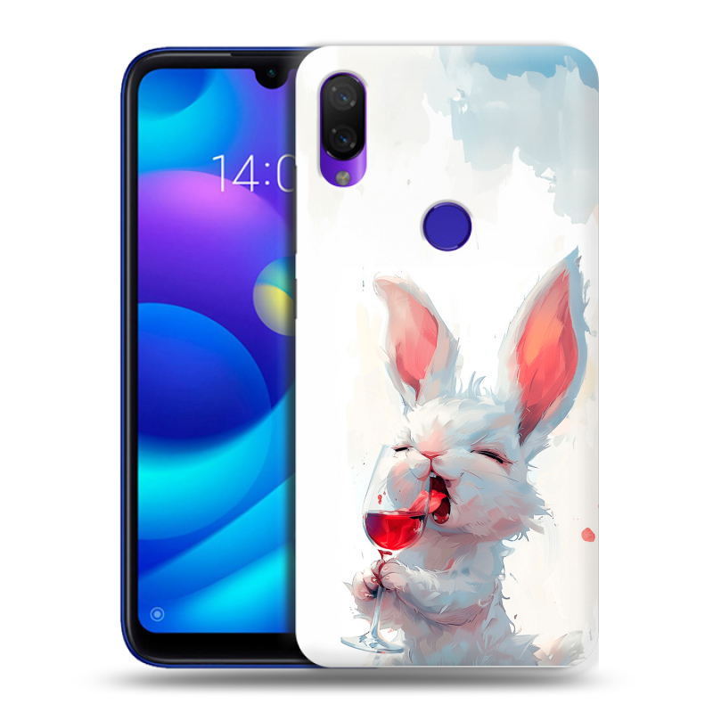 Силиконовый противоударный чехол на Xiaomi Mi Play с принтом кролик зайчик Силиконовый противоударный чехол на Xiaomi Mi Play с принтом кролик зайчик