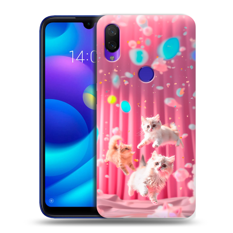 Силиконовый противоударный чехол на Xiaomi Mi Play с принтом милые котики Силиконовый противоударный чехол на Xiaomi Mi Play с принтом милые котики