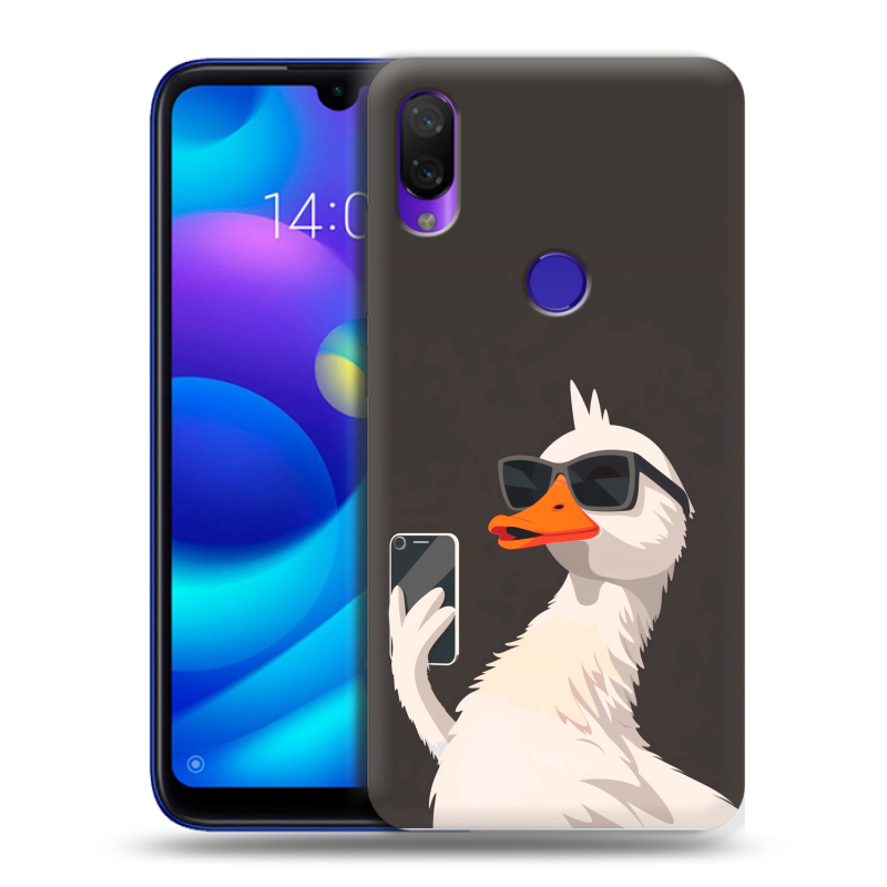 Силиконовый противоударный чехол на Xiaomi Mi Play с принтом утка в очках Силиконовый противоударный чехол на Xiaomi Mi Play с принтом утка в очках