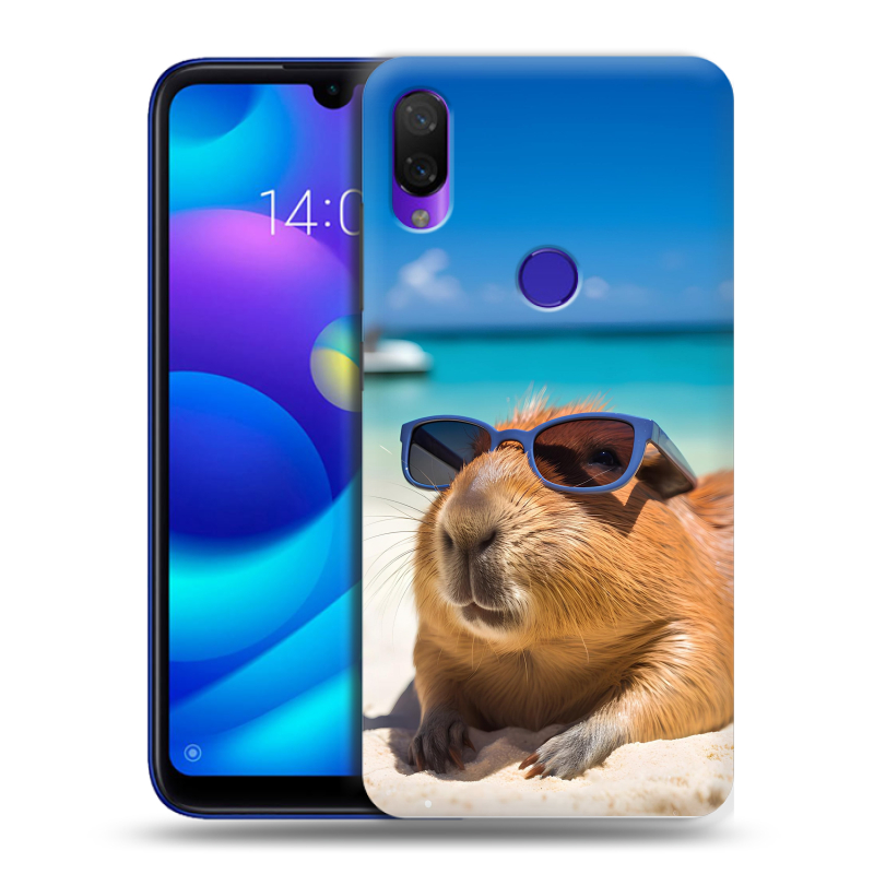 Силиконовый противоударный чехол на Xiaomi Mi Play с принтом Капибара Силиконовый противоударный чехол на Xiaomi Mi Play с принтом Капибара