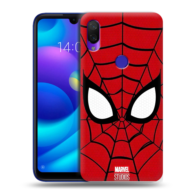 Силиконовый противоударный чехол на Xiaomi Mi Play с принтом человек паук spiderman Силиконовый противоударный чехол на Xiaomi Mi Play с принтом человек паук spiderman