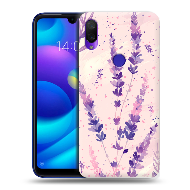 Пластиковый чехол на Xiaomi Mi Play с принтом цветы лаванда Пластиковый чехол на Xiaomi Mi Play с принтом цветы лаванда