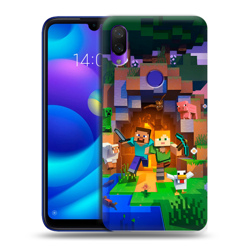 Пластиковый чехол на Xiaomi Mi Play с принтом Майнкрафт Minecraft Пластиковый чехол на Xiaomi Mi Play с принтом Майнкрафт Minecraft