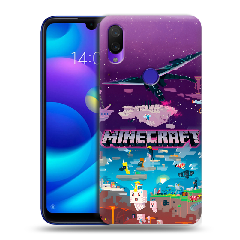 Силиконовый противоударный чехол на Xiaomi Mi Play с принтом Майнкрафт Minecraft Силиконовый противоударный чехол на Xiaomi Mi Play с принтом Майнкрафт Minecraft