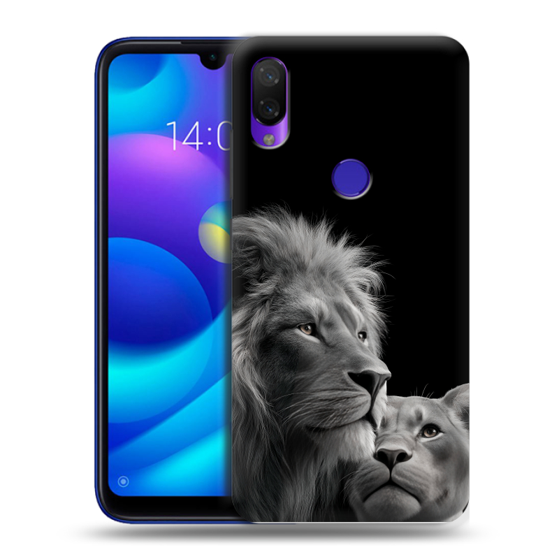 Силиконовый противоударный чехол на Xiaomi Mi Play с принтом Лев кошки Силиконовый противоударный чехол на Xiaomi Mi Play с принтом Лев кошки