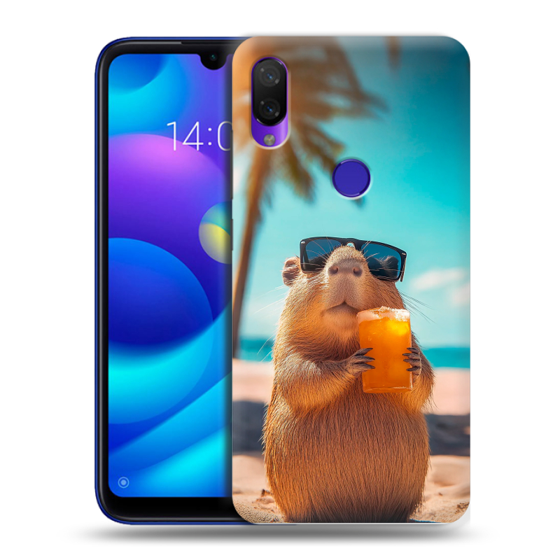 Силиконовый противоударный чехол на Xiaomi Mi Play с принтом Капибара Силиконовый противоударный чехол на Xiaomi Mi Play с принтом Капибара