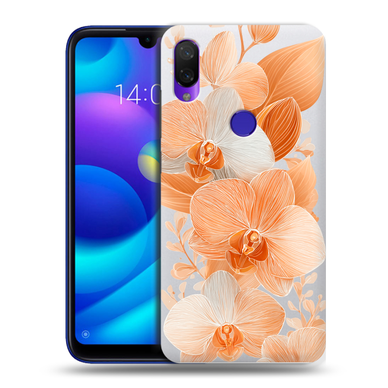 Пластиковый чехол на Xiaomi Mi Play с принтом Бежевые цветы Пластиковый чехол на Xiaomi Mi Play с принтом Бежевые цветы